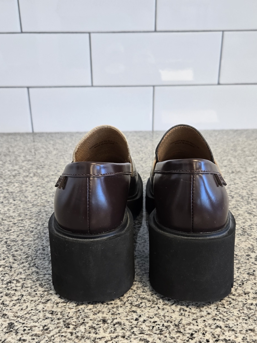 Camper Dark Brown, Grey and Cream Platform Loafers - Picture 4 of 10